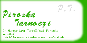 piroska tarnoczi business card